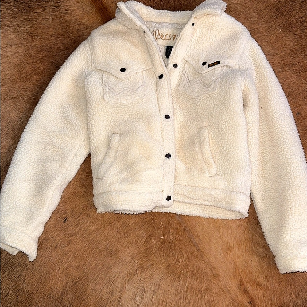 Wrangler Cream Sherpa Puffer Jacket